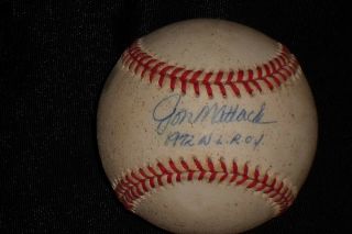 Jon Matlack Authentic Hand Signed Autographed Onl Baseball W/ Roy Inscription