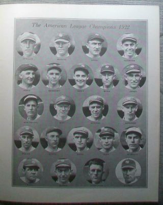1922 WORLD SERIES PROGRAM GIANTS TOP YANKEES,  BABE RUTH IN NY YANKS 2nd PENNANT 6