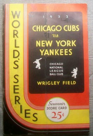 1932 World Series Program Yankees @ Chicago Cubs Babe Ruth " Called Shot " Game 3