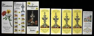 1954 - 1986 Preakness States Horse Racing Programs Snow Chief Triple Crown (8 Pc)