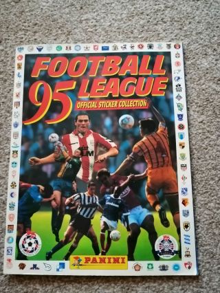 Panini Football League 95 Sticker Album,  Half Complete And Rare,  Collectable