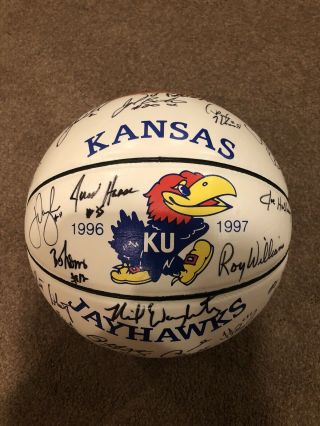 1996 - 1997 Official Kansas Jayhawks Autographed Basketball Paul Pierce Signed Ku