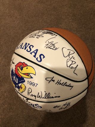 1996 - 1997 Official Kansas Jayhawks Autographed Basketball Paul Pierce Signed KU 2
