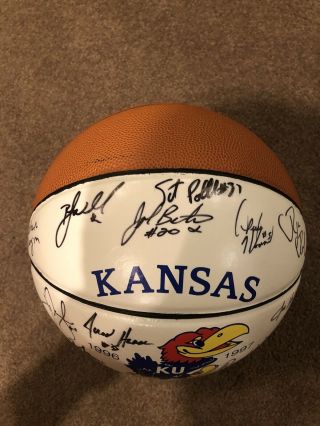 1996 - 1997 Official Kansas Jayhawks Autographed Basketball Paul Pierce Signed KU 3