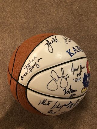 1996 - 1997 Official Kansas Jayhawks Autographed Basketball Paul Pierce Signed KU 4