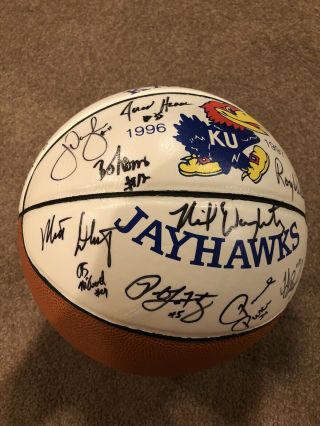 1996 - 1997 Official Kansas Jayhawks Autographed Basketball Paul Pierce Signed KU 5