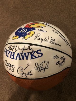 1996 - 1997 Official Kansas Jayhawks Autographed Basketball Paul Pierce Signed KU 6