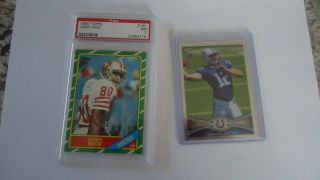 1986 Topps Jerry Rice Rc Psa 7 & 2012 Andrew Luck Topps Chrome Rc