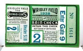 1938 World Series Game 2 Ticket Stub; Cubs Vs.  Yankees,  Joe Dimaggio Home Run