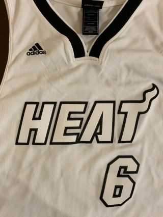 Rare Adidas NBA Miami Heat LeBron James White Hot Basketball Jersey 3