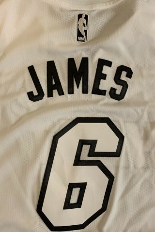 Rare Adidas NBA Miami Heat LeBron James White Hot Basketball Jersey 4