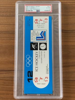 1980 Olympics Hockey Miracle on Ice USA vs USSR Complete Full (8) Ticket Set PSA 5