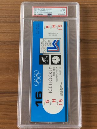 1980 Olympics Hockey Miracle on Ice USA vs USSR Complete Full (8) Ticket Set PSA 7