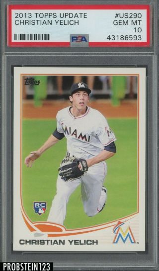 2013 Topps Update Us290 Christian Yelich Marlins Rc Rookie Psa 10 Gem