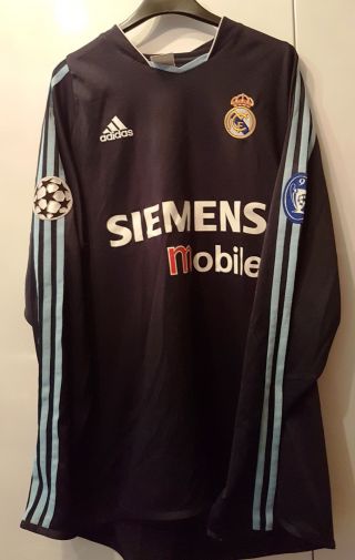 2003 - 2004 Real Madrid Away Ls Jersey Shirt Camiseta L No Numb Nm Zidane Beckham