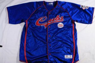 True Fan Chicago Cubs Sewn On - Adult Xxl Jersey Button Down