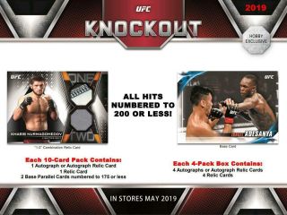 2019 TOPPS UFC KNOCKOUT HOBBY BOX 2