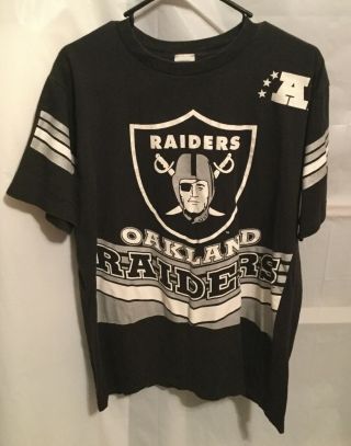 Vintage 1995 La Los Angeles Raiders Jersey Style 2 Sided Large Print Shirt 18 - 20