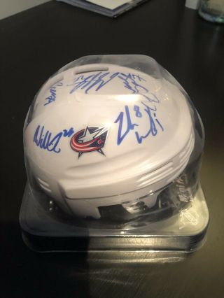 Columbus Blue Jackets Autographed Helmet - Bobrovsky,  Jones,  Werenski,  Saad