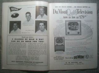 1954 NFL CHAMPIONSHIP PRE BOWL PROGRAM SUPERBOWL BROWNS ROUT LIONS 56 - 10 4