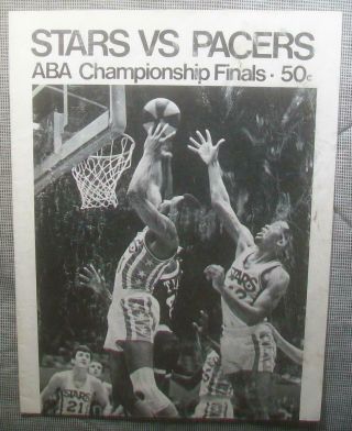 1970 Aba Championship Finals Program Indy Pacers @ La Stars,  Indy 4 - 2 Brown Mvp