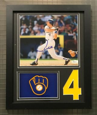 Paul Molitor Signed 8x10 Photo Autographed Auto Framed 13x16 Jsa Brewers Hof