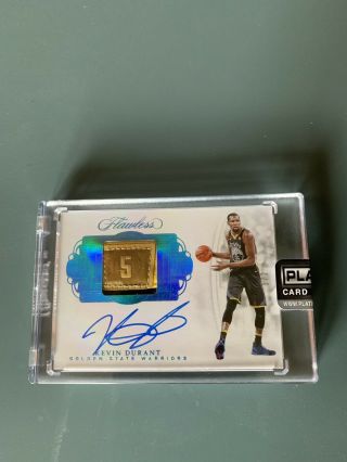2017 - 18 Panini Flawless Championship Tag On - Card Auto Kevin Durant Card 1/2