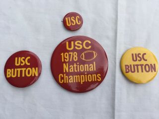 Vintage Usc Trojan Buttons Pins University Of Southern California 70s
