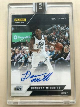 2017 - 18 Panini Instant Nba Tip - Off Rc Auto Donovan Mitchell 1/1 One Of One