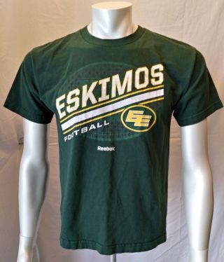 Edmonton Eskimos Football Cfl Reebok Short Sleeve Green Graphic T Shirt Size S