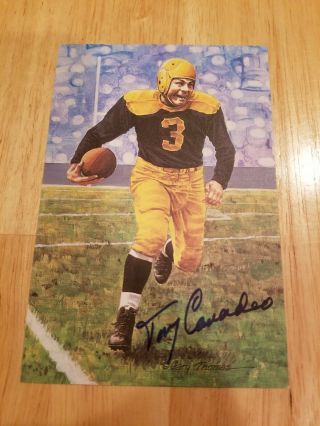 Tony Canadeo Autographed Signed Goal Line Art Card