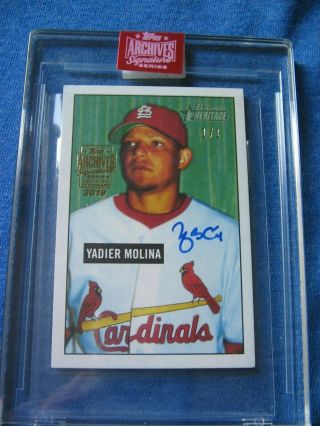 2019 Topps Archives Signatures Series Yadier Molina Autograph 1/1 On Card 2005