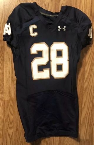 Notre Dame 2014 Under Armour Team Issued Jersey 28 Austin Collinsworth Captain