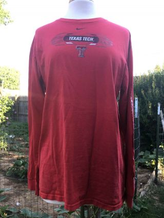 Texas Tech Red Raiders Nike Womens Long Sleeve Shirt Size M Vgc Red