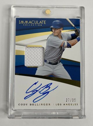 2018 Panini Immaculate Cody Bellinger Patch Auto /35,