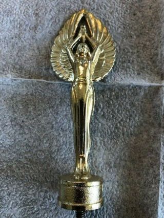 Winged Victory Trophy Figure - Vintage Metal - Gold - Female - 6 "