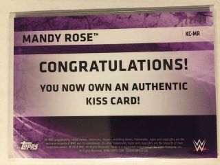 2018 TOPPS WWE THEN NOW FOREVER MANDY ROSE KISS CARD 22/99 2