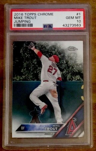 2016 Topps Chrome Mike Trout Jumping 1 Psa 10 Gem