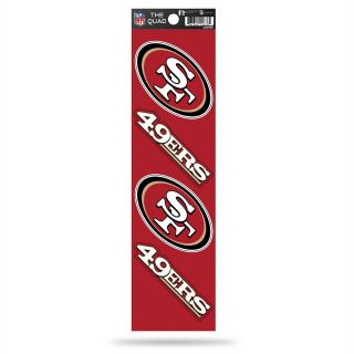 San Francisco 49ers Decal Car Sticker The Quad 4 Pack Stickers Set