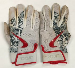 Mike Trout 2x Signed 2017 Game NIKE Batting Gloves Autographed w/ LOA AUTO 4