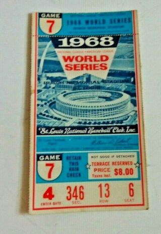 1968 World Series Game 7 Ticket Stub