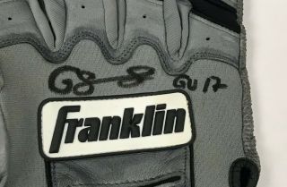 Gary Sanchez Signed 2017 Game ROOKIE Franklin Batting Gloves STEINER LOA 2