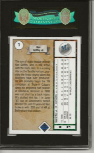 1989 Upper Deck Baseball complete set w/ SGC graded KEN GRIFFEY JR.  ROOKIE CARD 2