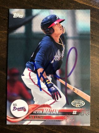 Kevin Maitan Signed Auto Autograph 2018 Topps Pro Debut Rc 178 Braves Angels