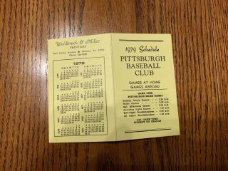 (3) 1979 Pittsburgh Pirates Pocket Schedules WILLIE STARGELL World Series Champs 3
