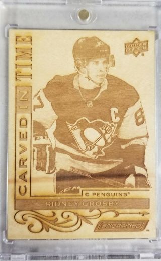 Sidney Crosby 2018 - 19 Upper Deck Engrained Carved In Time Wood Card Insert Ct15