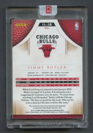 2012 - 13 Immaculate Jimmy Butler Bulls RPA RC NBA Logoman Logo Patch AUTO 1/1 2