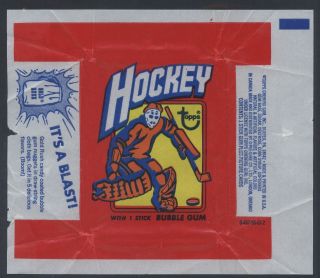 1972 Topps Hockey Wax Pack Wrapper 695249