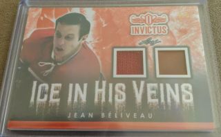 Jean Beliveau Game Relics 2017 - 18 Leaf Invictus Ice In His Veins Ssp 2/3