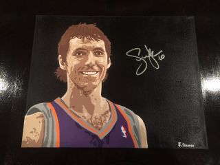 1/1 Steve Nash Signed 16x20 Painting Suns Basketball Jersey